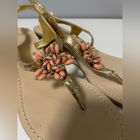 Marc Fisher Gold Wedge Sandal 7.5 - Picture 3 of 7